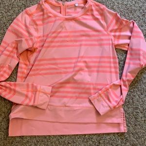 Lululemon pink/coral size 6 zip back shirt.